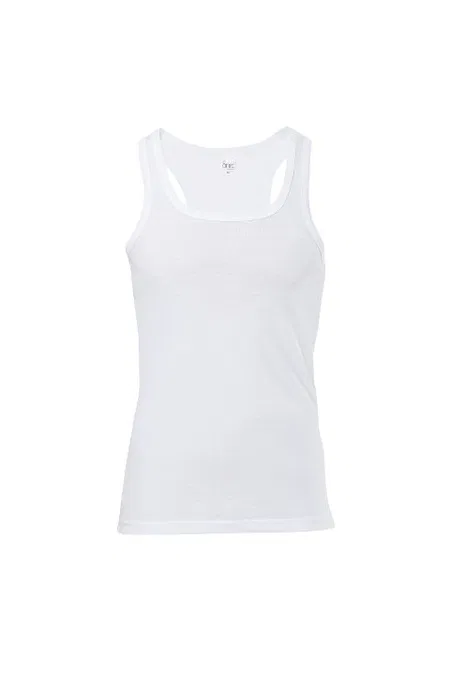 Ribana Kesim Pamuklu Erkek Atlet Anıt 1106 - Beyaz