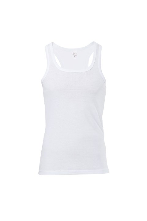 Ribana Kesim Pamuklu Erkek Atlet Anıt 1106 - Beyaz