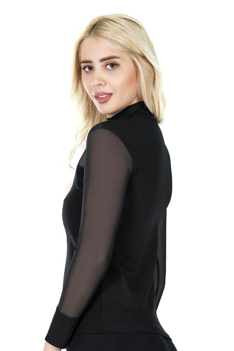 Balıkçı Yaka Transparan Kadın Body Derya Kurşun 296 - 2