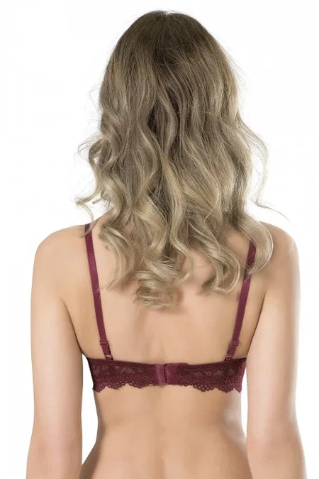 Dantelli Balenli Bralet Sütyen Siyah Fabony 3120 - Bordo