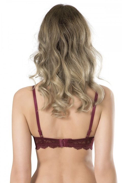 Dantelli Balenli Bralet Sütyen Siyah Fabony 3120 - Bordo