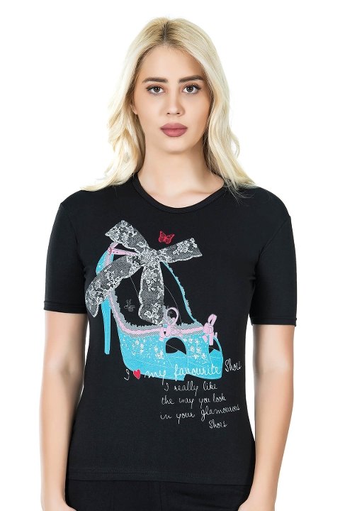 Esnek Tek Parça Body Derya Kurşun 275 - Siyah