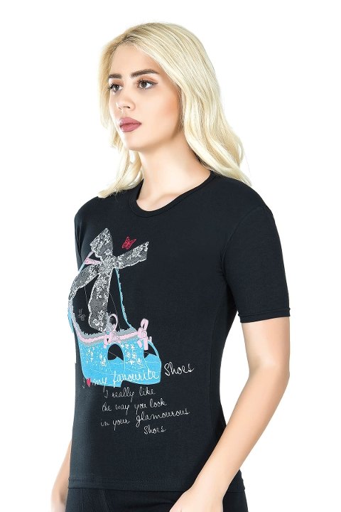 Esnek Tek Parça Body Derya Kurşun 275 - Siyah