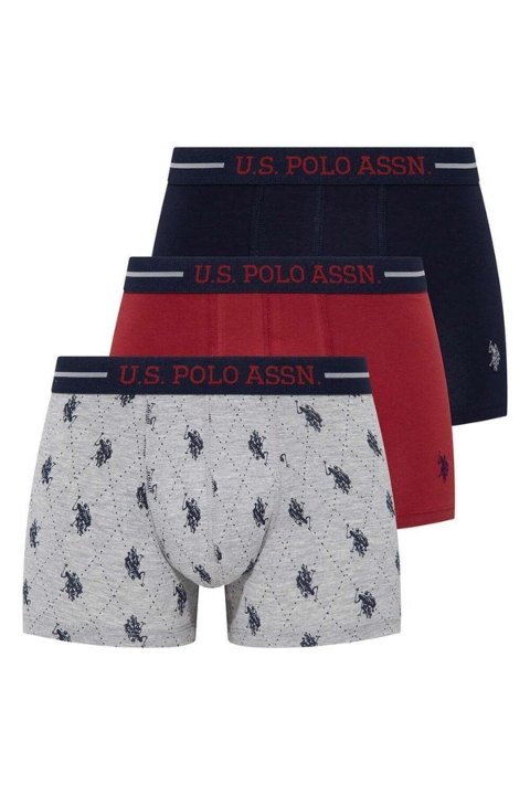 Baskılı Esnek Bel Lastikli 3'lü Boxer U.S. Polo Assn. 80328