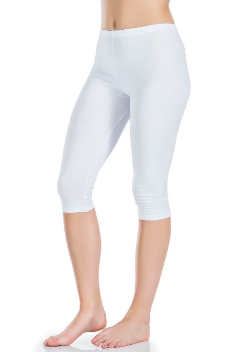 Yüksek Bel Esnek Kısa Tayt Derya 411B - Beyaz