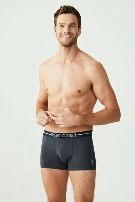 Bel Lastiği Baskılı 3lü Boxer Pamuklu Esnek U.S. Polo Assn. 80306 - Görsel