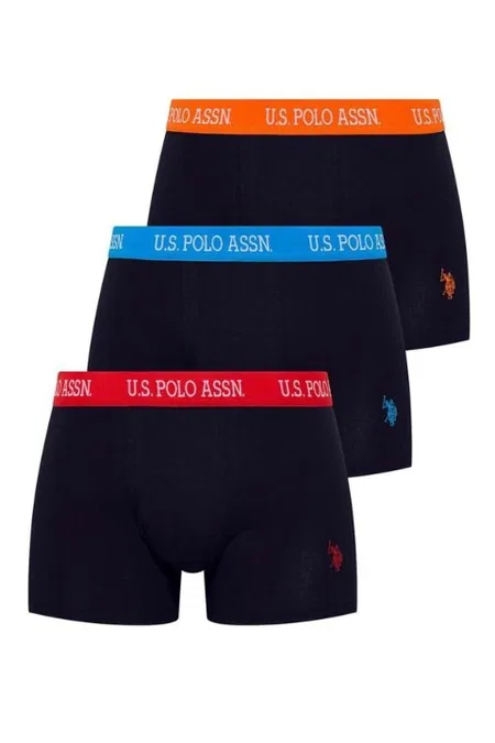 Pamuklu Esnek Bel Lastiği Kısa Paça Boxer U.S. Polo Assn. 80253 - Lacivert