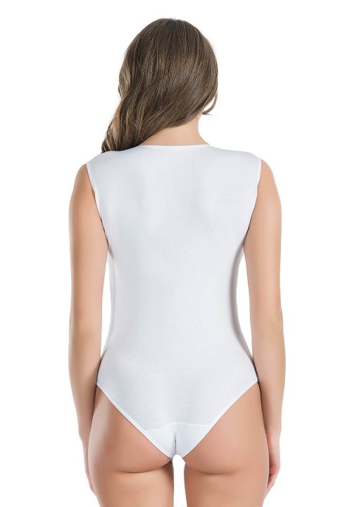 Bisiklet Yaka Kolsuz Çıtçıtlı Kadın Body Derya Kurşun 318 - 2