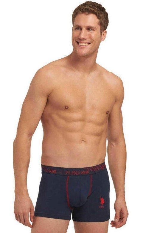 Biyeli Düşük Bel Pamuklu Elastan Boxer U.S. Polo Assn. 80178 - Görsel