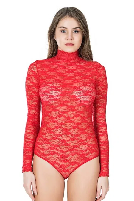 Tek Parça Dantelli Body Kadın Derya 328 - Kırmızı