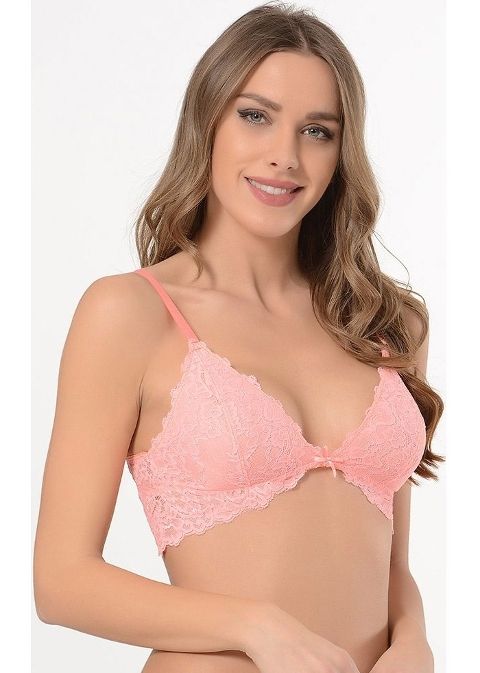 Balensiz Dantel Detaylı Bralet Sütyen NBB 3418 - Somon
