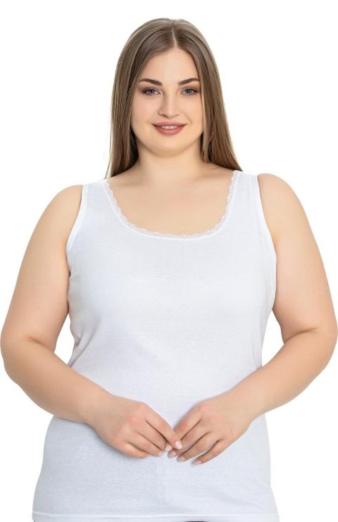 Büyük Beden Geniş Askılı Atlet Lüx Pamuklu Lüx DRM 533 - Beyaz