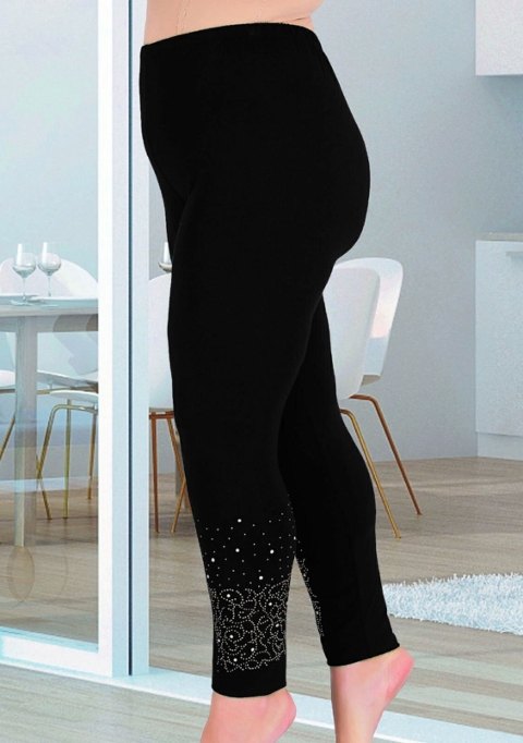 Lady Büyük Beden Siyah Yüksek Bel Taş Detaylı Tayt Lady 1108