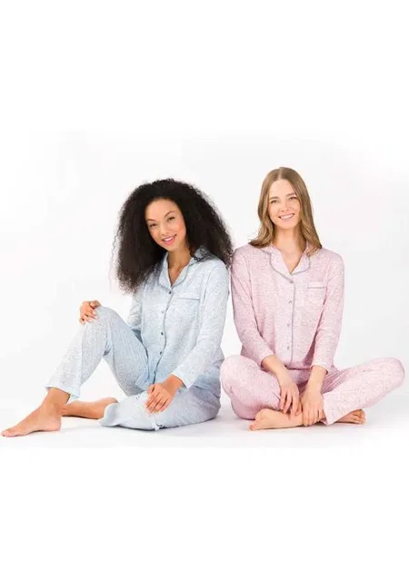 Yeni İnci Cepli Önden Düğmeli Pijama Takımı Pamuklu Yeni İnci 1740