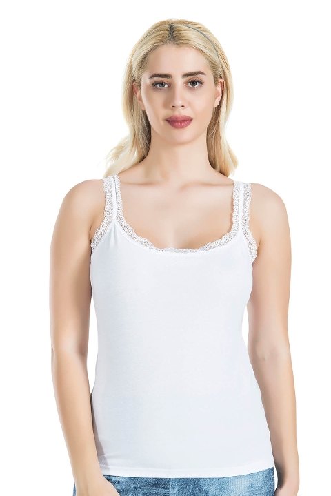 Dantel Detaylı Pamuklu Kadın Atlet Derya 214