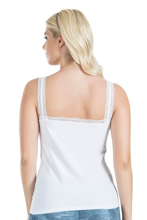 Dantel Detaylı Pamuklu Kadın Atlet Derya 214 - 2