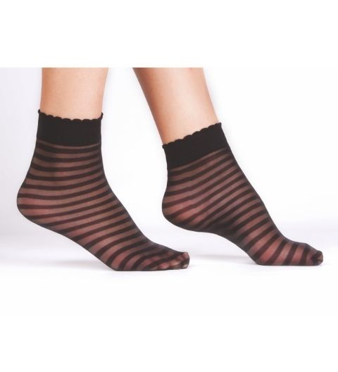 Düşük Denye Zebra Desenli Soket Çorap Daymod 1521114