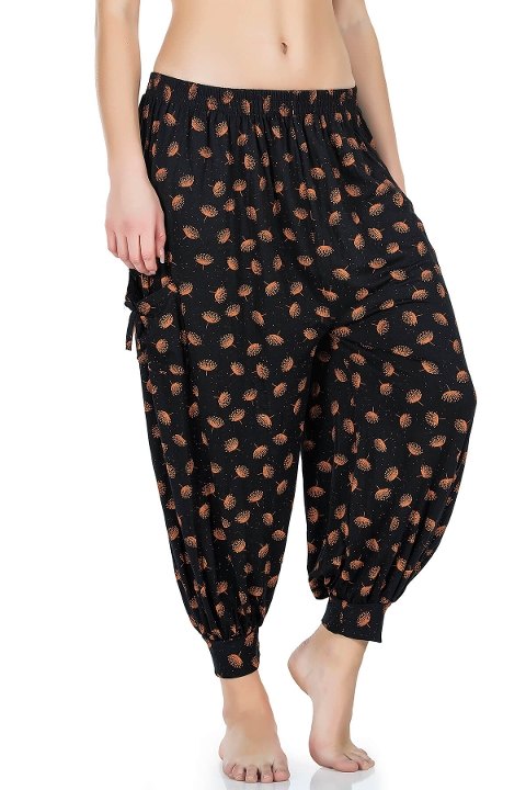 Desenli Nefes Alan Manşetli Şalvar Derya Kurşun 01 - Çok Renkli