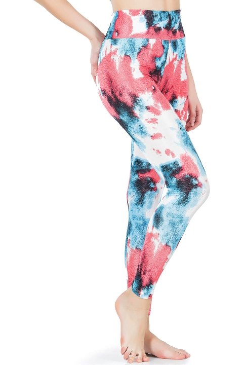 Desenli Yüksek Bel Kadın Tayt Esnek Yapı Derya Kurşun 0606 - 2