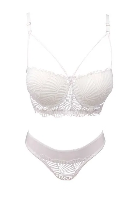 Destekli Bralet Sütyen Takımı Siyah Beyaz NBB 4742 - Beyaz