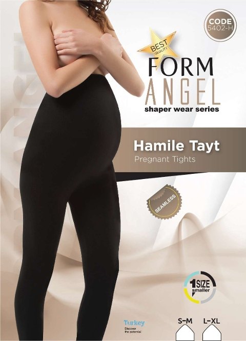 Dikişsiz Geniş Karın Paneli Hamile Tayt Form Angel 5402 - Siyah