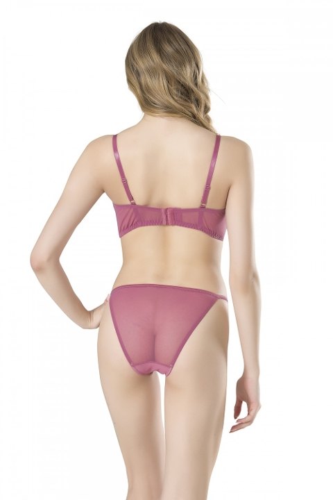 Dolu Cup Sütyen Takım Lacivert Pembe Fabony 4150 - Pembe