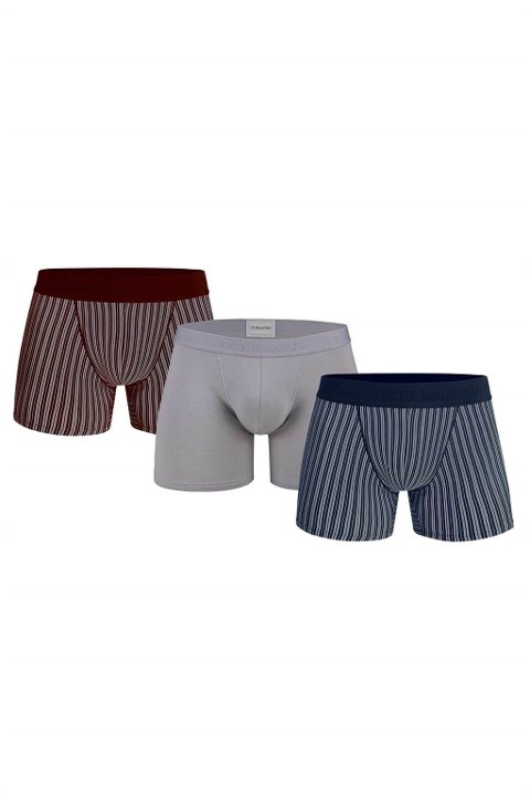 Modal Pamuklu Esnek Bel Lastikli Boxer Doreanse 1867 - Lacivert-Bordo-Gri