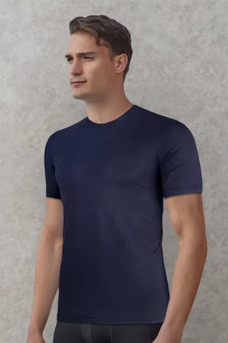 Micromodal Elastan Kısa Kol T-Shirt Doreanse 2566 - Lacivert