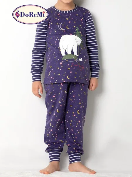 Gece Desenli Kız Çocuk Pijama Takımı DoReMi - Lacivert