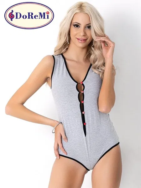 DoReMi Düğmeli Şortlu Tulum Pijama - Gri