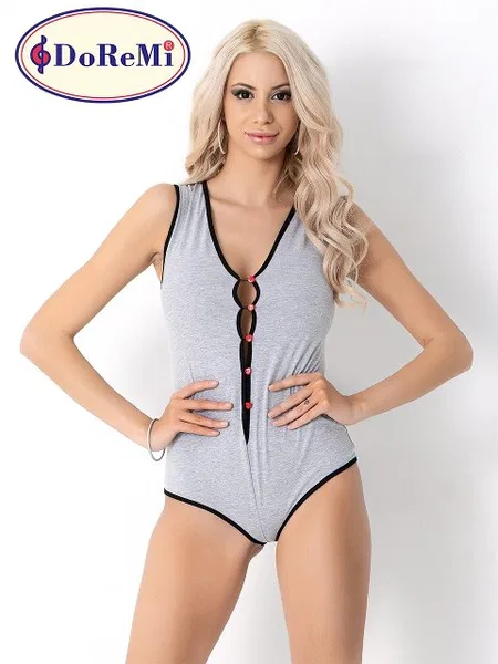 DoReMi Düğmeli Şortlu Tulum Pijama - Gri