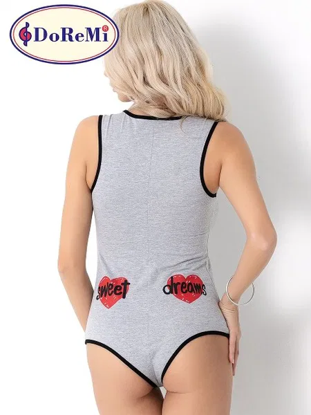 DoReMi Düğmeli Şortlu Tulum Pijama - Gri