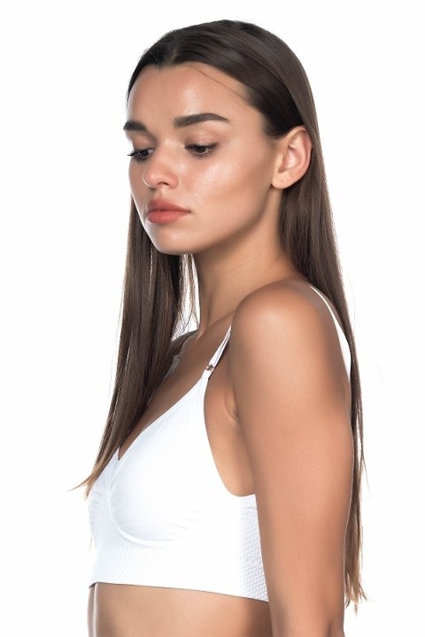 Dikişsiz Minimizer Agraflı Sütyen Dantel Emay 4040 - Beyaz