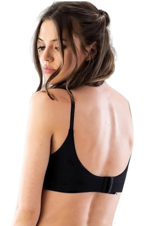 Dikişsiz Minimizer Agraflı Sütyen Dantel Emay 4040 - Siyah