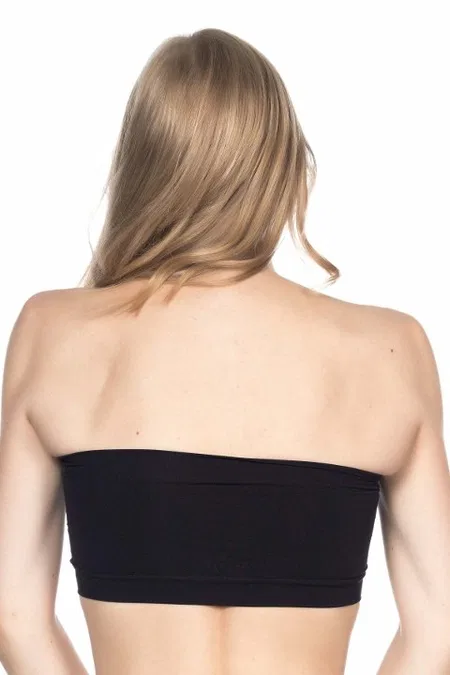 Dikişsiz Pedli Straplez Büstiyer Emay 4022 - Siyah