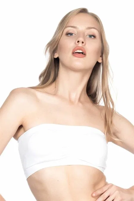 Dikişsiz Pedli Straplez Büstiyer Emay 4022 - Beyaz