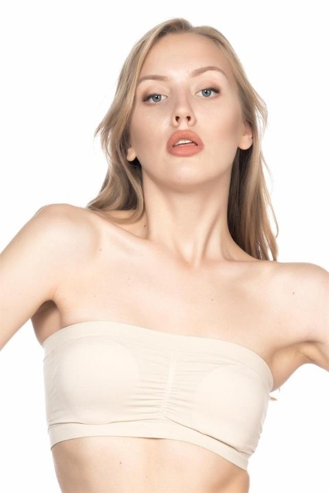 Dikişsiz Pedli Straplez Büstiyer Emay 4022 - Ten