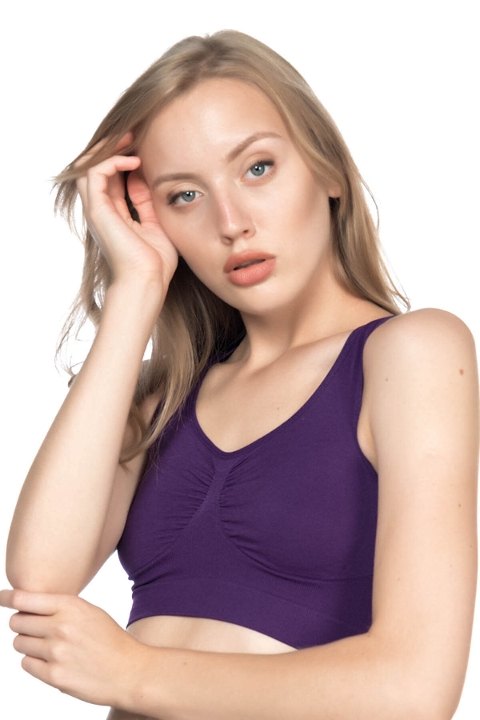 Dikişsiz Sporcu Büstiyer Emay 4001 - Mor