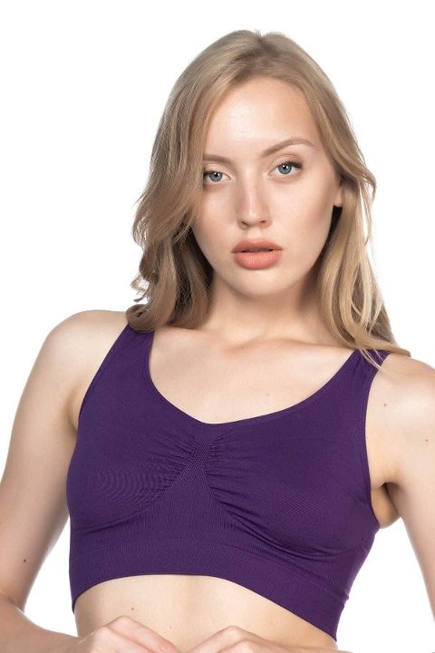 Dikişsiz Sporcu Büstiyer Emay 4001 - Mor