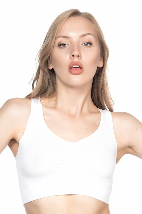 Dikişsiz Sporcu Büstiyer Emay 4001 - Beyaz