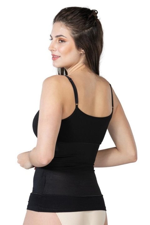 Çift Katmanlı Pamuklu Emzirme Atlet Korse Emay 1402 - Siyah