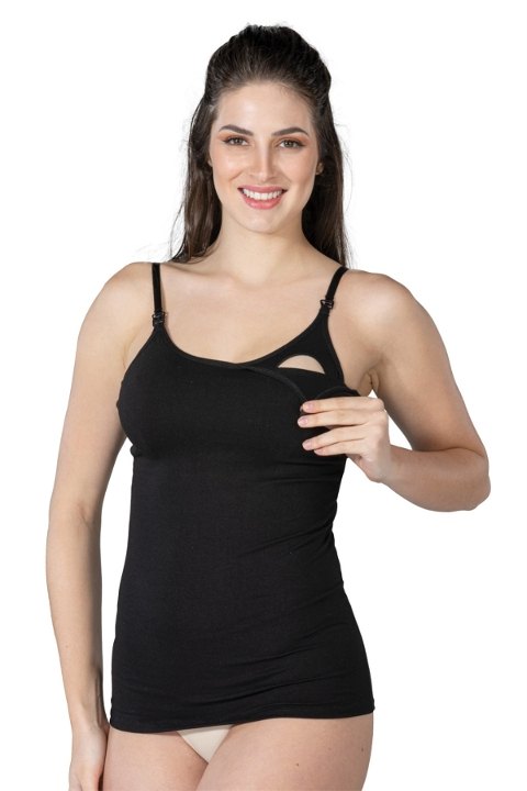 Emzirme Erişimi Çift Katmanlı Emzirme Atleti Emay 1414 - Siyah