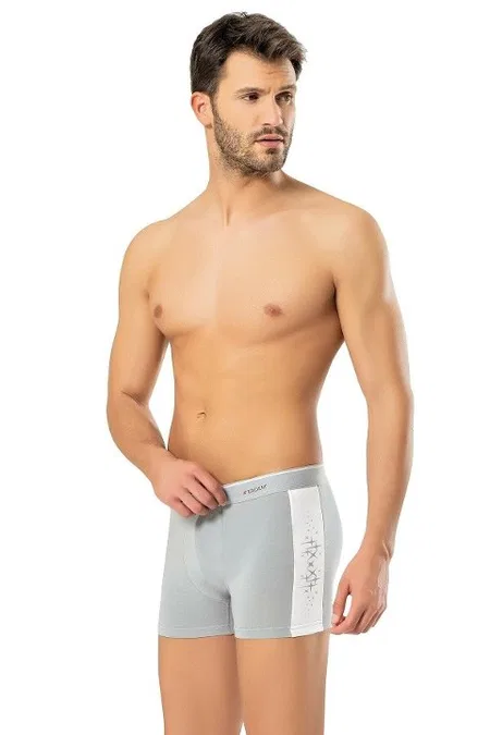 Esnek Bel Lastiği Pamuk Boxer Erdem 1477 - Gri