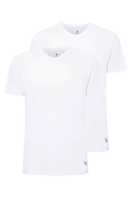 Pamuklu Esnek Kısa Kol Atlet Erkek Us. POLO Assn. 80197 - Beyaz