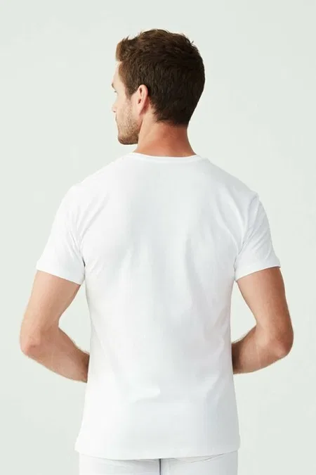 Pamuklu Esnek Kısa Kol Atlet Erkek Us. POLO Assn. 80197 - Beyaz