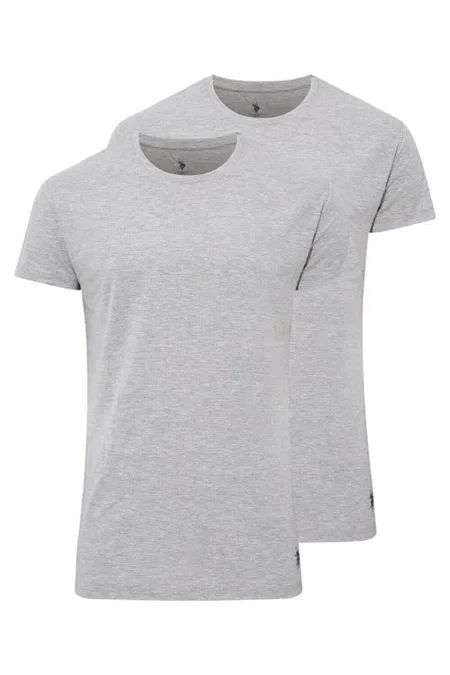 Pamuklu Esnek Kısa Kol Atlet Erkek Us. POLO Assn. 80197 - Gri