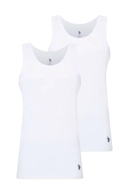 Pamuklu Ribana Askılı Erkek Atlet Us. POLO Assn. 80189 - Beyaz