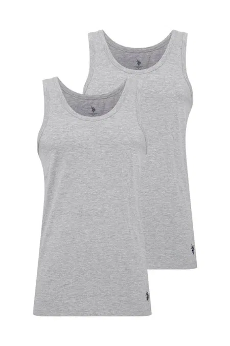 Pamuklu Ribana Askılı Erkek Atlet Us. POLO Assn. 80189 - Gri