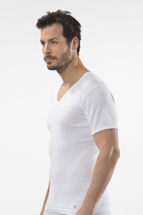 Pamuklu V Yaka Atlet 2'li Siyah Cacharel 1502 - 2