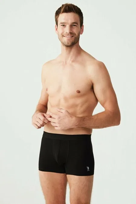 Pamuklu Modal Esnek Bel Boxer 3'lü Set Us. POLO Assn. 80173 - Siyah